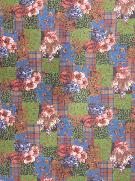 RVK-7804W FLORAL PRINT WOOL BLEND FINE JERSEY KNIT. ITALY