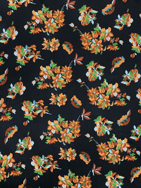 S-7800W FLORAL PRINT SILK VISCOSE . ITALY