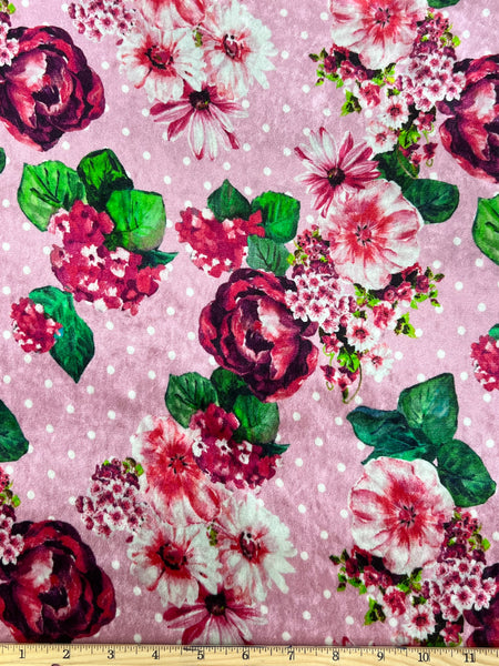 RV-9041W DESIGNER ROSE PRINT VELVET. EMANUEL UNGARO. ITALY