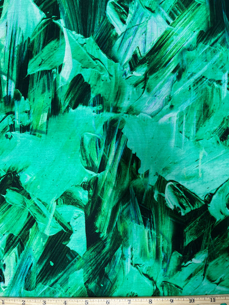 S-7938W-B ABSTRACT BRUSH STROKE PRINT SILK VISCOSE . ITALY