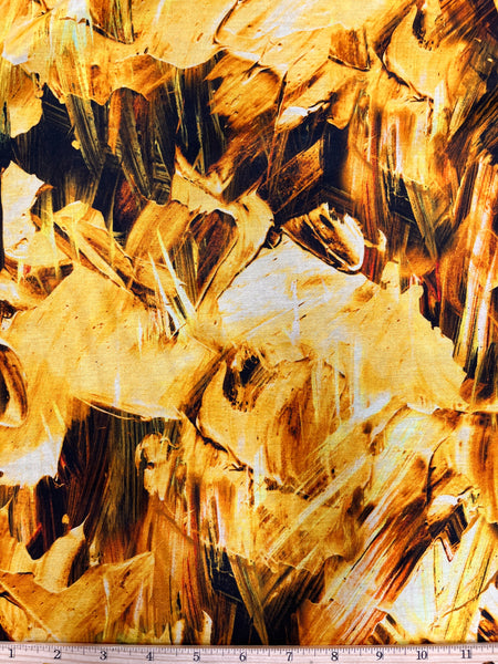 S-7938W-A ABSTRACT BRUSH STROKE PRINT SILK VISCOSE . ITALY