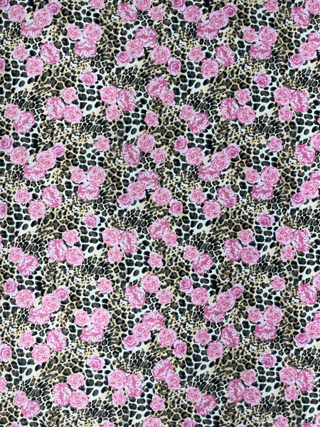 CK-7848W FLORAL LEOPARD PRINT COTTON KNIT. ITALY