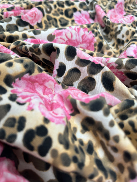 CK-7848W FLORAL LEOPARD PRINT COTTON KNIT. ITALY