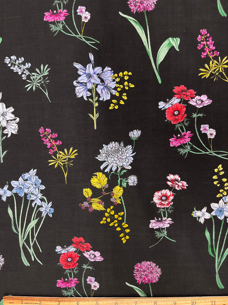 CP-9032W DESIGNER BOTANICAL PRINT COTTON VOILE. ITALY.