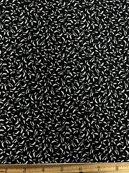CP-9030W SMALL LEAFY PRINT STAIN FINISH COTTON POPLIN. ITALY.