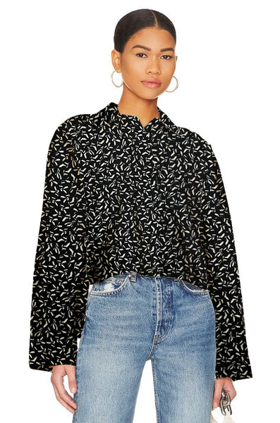CP-9030W SMALL LEAFY PRINT STAIN FINISH COTTON POPLIN. ITALY.