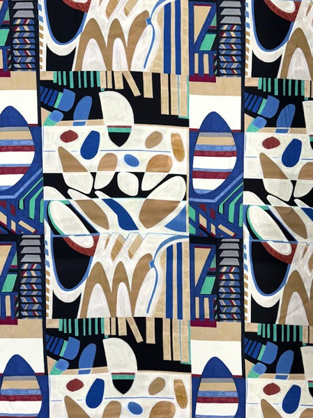 RV-9043W ABSTRACT PRINT VISCOSE CREPE. ITALY.