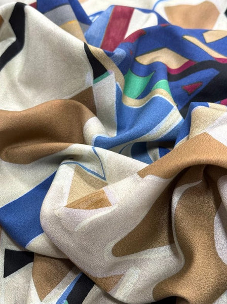 RV-9043W ABSTRACT PRINT VISCOSE CREPE. ITALY.