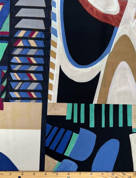 RV-9043W ABSTRACT PRINT VISCOSE CREPE. ITALY.
