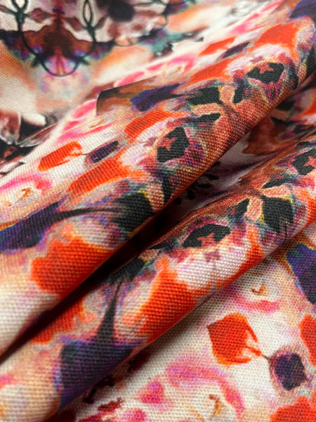 CP-9038W DOGITAL MEDALLION PRINT COTTON DENIM CANVAS WEAVE. ITALY.