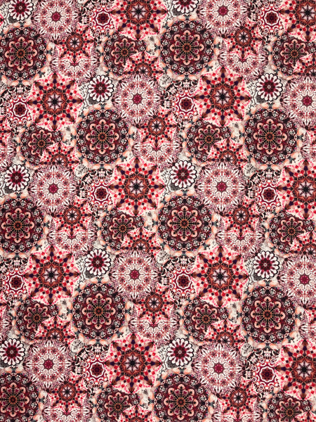 CP-9038W DOGITAL MEDALLION PRINT COTTON DENIM CANVAS WEAVE. ITALY.