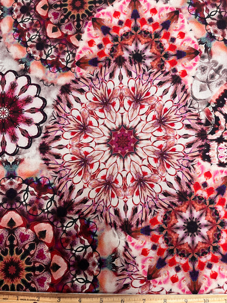 CP-9038W DOGITAL MEDALLION PRINT COTTON DENIM CANVAS WEAVE. ITALY.
