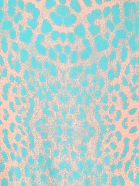 VL-7008 “AQUA LEOPARD" - VASSILISA DIGITAL PRINT CASHMERE MODAL SCARF. MADE IN ITALY