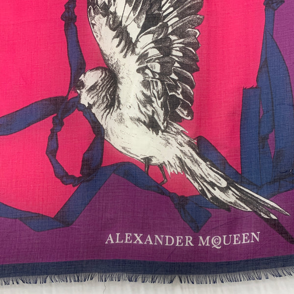 AM-3001 “BIRDS OF TWILIGHT" - ALEXANDER MCQUEEN DIGITAL PRINT SILK MODAL SCARF. MADE IN ITALY