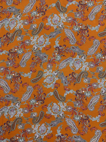 S-7799W PAISLEY PRINT SILK VISCOSE TWILL . ITALY