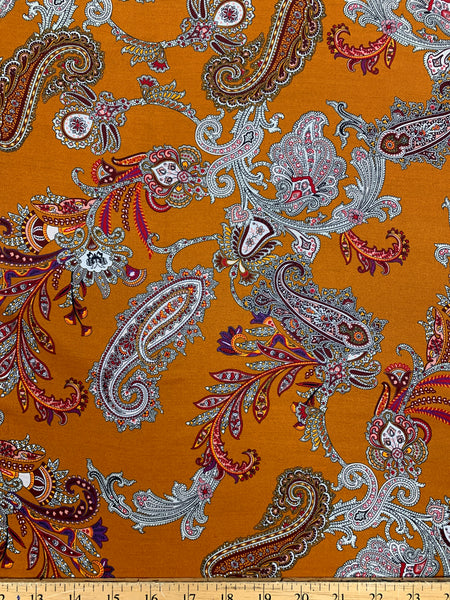 S-7799W PAISLEY PRINT SILK VISCOSE TWILL . ITALY