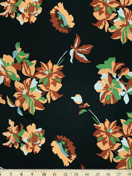 S-7800W FLORAL PRINT SILK VISCOSE . ITALY