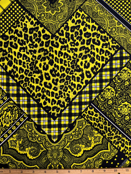 RV-7894W BANDANA PATCHWORK LOOK PRINT ECOVERO TWILL. THE KOOPLES. ITALY
