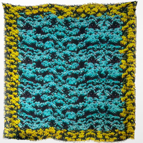 MK-2000 “GOLDEN TWILIGHT" - MARY KATRANTZOU DIGITAL PRINT CASHMERE MODAL SCARF. MADE IN ITALY