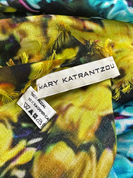 MK-2000 “GOLDEN TWILIGHT" - MARY KATRANTZOU DIGITAL PRINT CASHMERE MODAL SCARF. MADE IN ITALY
