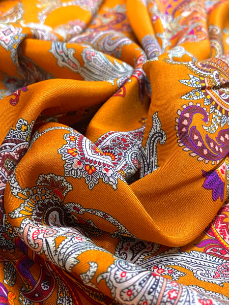 S-7799W PAISLEY PRINT SILK VISCOSE TWILL . ITALY