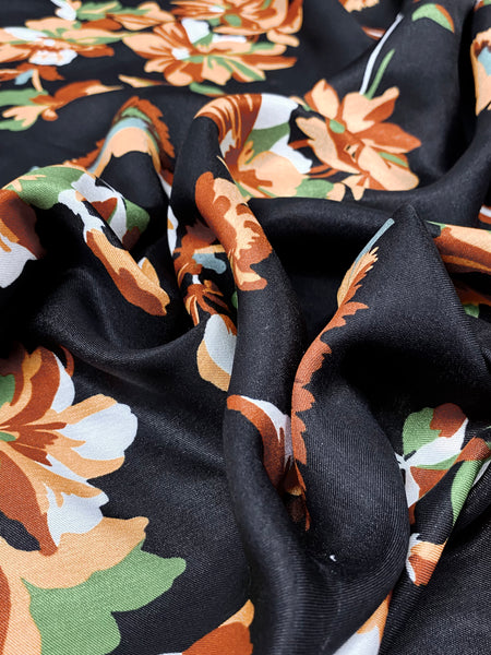 S-7800W FLORAL PRINT SILK VISCOSE . ITALY