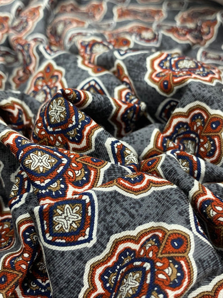 RVK-7806W MEDALLION PRINT VISCOSE LYCRA KNIT. ITALY