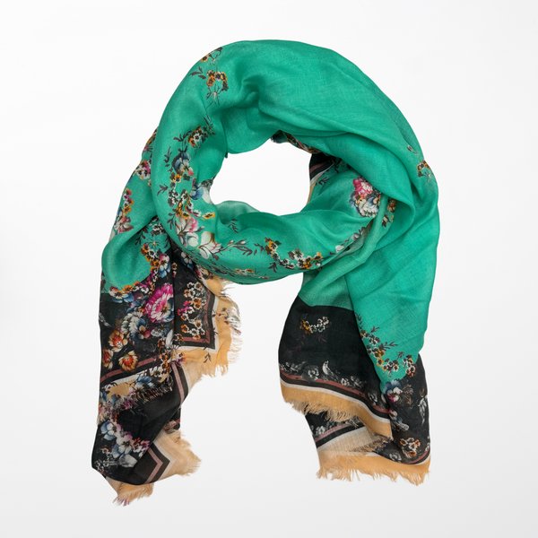 VL-7004 “ROCOCO" - VASSILISA DIGITAL PRINT CASHMERE MODAL SCARF. MADE IN ITALY