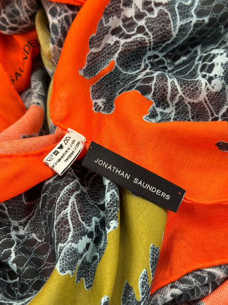 DS-1034 “SPICED ELEGANCE" - JONATHAN SAUNDERS DIGITAL PRINT CASHMERE MODAL SCARF. MADE IN ITALY