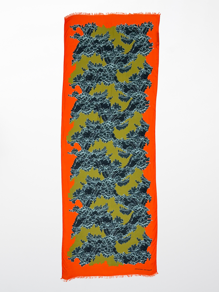 DS-1034 “SPICED ELEGANCE" - JONATHAN SAUNDERS DIGITAL PRINT CASHMERE MODAL SCARF. MADE IN ITALY