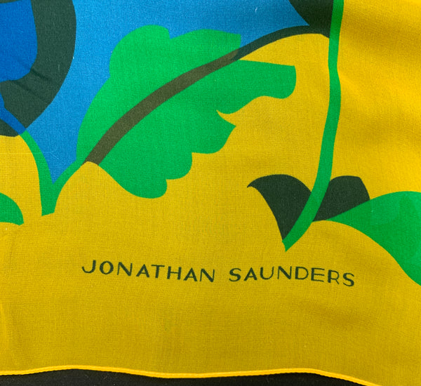 DS-1019 "BAHAMAS" - JONATHAN SAUNDERS DIGITAL PRINT SILK CHIFFON SCARF. MADE IN ITALY