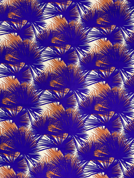 LI-7726W DESIGNER PALM LEAF PRINT VISCOSE LINEN. ITALY