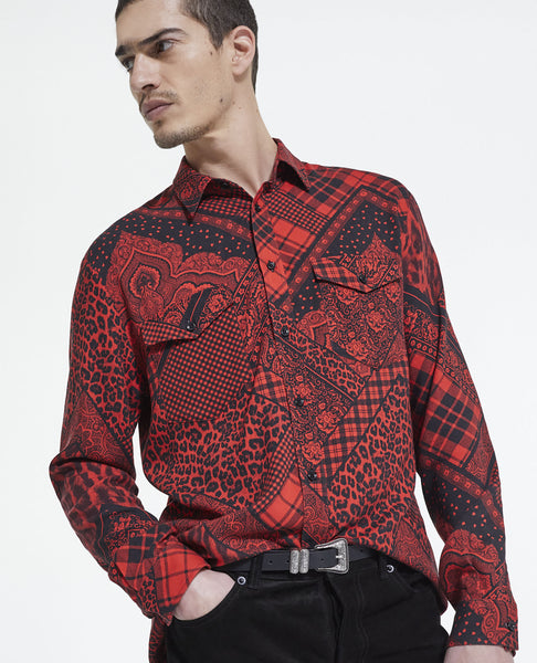 RV-7732W BANDANA PATCHWORK LOOK PRINT ECOVERO TWILL. THE KOOPLES. ITALY