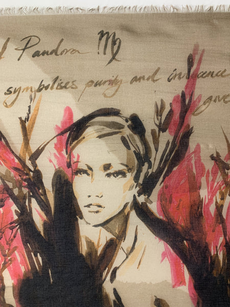 AW-1033 "VIRGO" - BRITISH DESIGNER DIGITAL PRINT CASHMERE MODAL SCARF. MADE IN ITALY