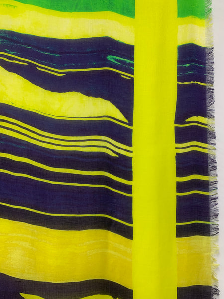 AW-1030 "ACID" - BRITISH DESIGNER DIGITAL PRINT CASHMERE MODAL SCARF. MADE IN ITALY