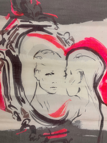 AW-1034 "GEMINI" - BRITISH DESIGNER DIGITAL PRINT CASHMERE MODAL SCARF. MADE IN ITALY