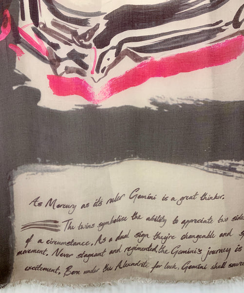 AW-1034 "GEMINI" - BRITISH DESIGNER DIGITAL PRINT CASHMERE MODAL SCARF. MADE IN ITALY