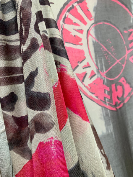 AW-1034 "GEMINI" - BRITISH DESIGNER DIGITAL PRINT CASHMERE MODAL SCARF. MADE IN ITALY