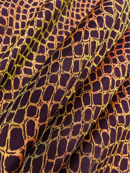 MB-7619W-B DOUBLE-FACED IRIDESCENT ALLIAGTOR DESIGN JACQUARD. ITALY