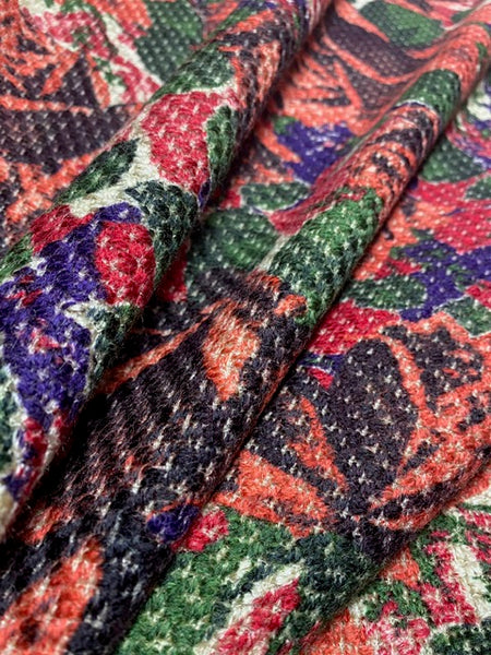 WC-7426W-B REVERSIBLE DIGITAL FLORAL PRINT WOOL COATING. ITALY