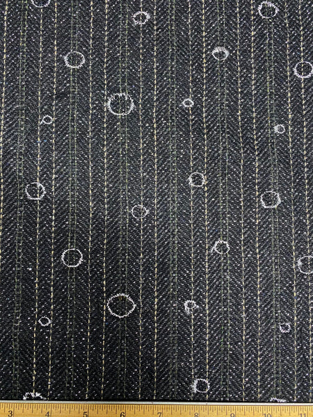 WC-7424W EMBROIDERED CHEVRON WOOL LIGHTWEIGHT COATING. ITALY