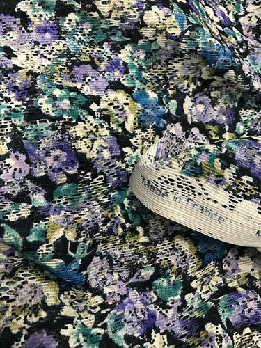 L-2052W-C FINE FLORAL PRINT LACE. FRANCE - Elliott Berman Textiles