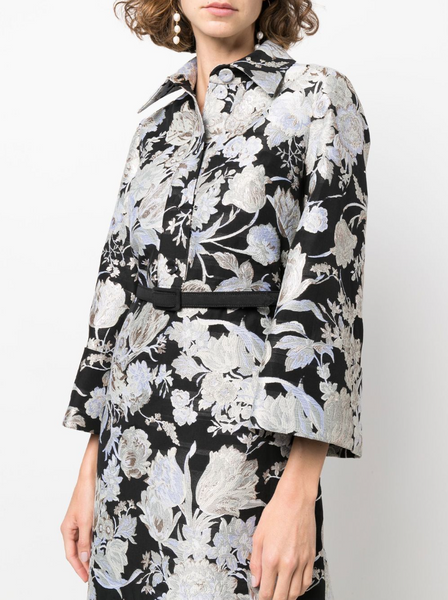MB-7657W EXCLUSIVE DESIGNER SILK BLEND BURNOUT JACQUARD. ERDEM. ITALY
