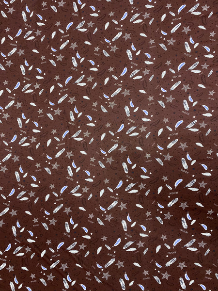 RVK-1578W-B ROCK-'N'-ROLL FEATHER PRINT VISCOSE KNIT. FRANCE - Elliott Berman Textiles