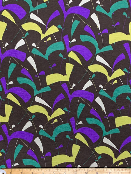 RVK-5066W-B DIGITAL GEO MAPLE SEED PRINT VISCOSE KNIT. ITALY - Elliott Berman Textiles