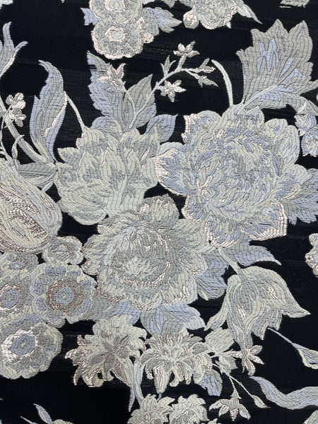 MB-7657W EXCLUSIVE DESIGNER SILK BLEND BURNOUT JACQUARD. ERDEM. ITALY