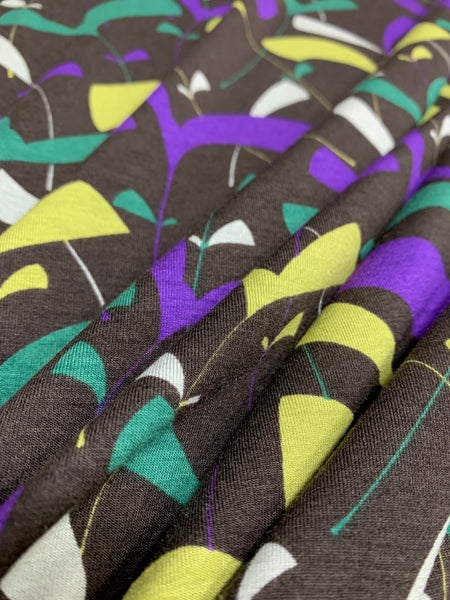 RVK-5066W-B DIGITAL GEO MAPLE SEED PRINT VISCOSE KNIT. ITALY - Elliott Berman Textiles