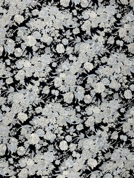 MB-7657W EXCLUSIVE DESIGNER SILK BLEND BURNOUT JACQUARD. ERDEM. ITALY