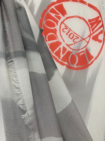 AW-1040 "LONDON FOG" - BRITISH DESIGNER DIGITAL PRINT CASHMERE MODAL SCARF. MADE IN ITALY