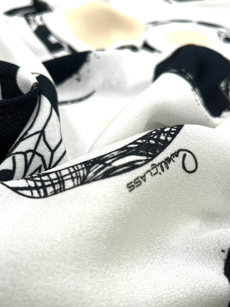 RV-7661W DESIGNER SIGNATURE VISCOSE CREPE.  ROBERTO CAVALLI. ITALY